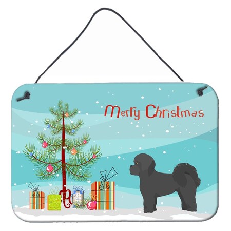 Carolines Treasures Black Mal-Shi Christmas Tree Wall or Door Hanging Prints CK3852DS812